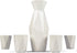 5 Piece Traditional Japanese Sake Set, 1 Tokkuri Bottle and 4 Ochko Cups, White - Unique Custom Modern Design