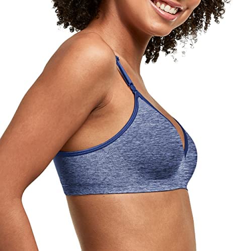 Hanes Women's Wireless T-shirt Bra, Moisture-Wicking Convertible Smoothing Bra, Full-coverage