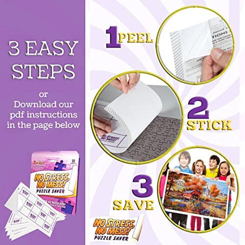 Preserve 2 x 1000 Pieces Jigsaw Puzzles - AGreatLife Puzzle Saver 12 Sheets - No Stress, No Mess Jigsaw Puzzle Glue Sheets