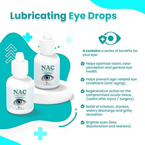 ANTIAGINGCENTRAL NAC Eye Drops | N-Acetyl-Carnosine Eye Drops (2 vials of 5ml Each)