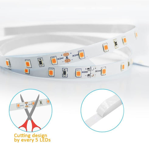 JESLED 32.8ft/10M LED Strip Lights ,6500K Super Bright White,Dimmable,24V DC LED Tape Lights for Bedroom, Kitchen, Under Cabinet, Living Room, Stair Decoration