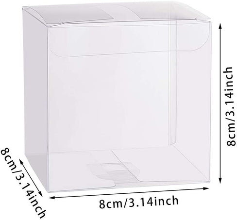 BENECREAT 30 Pack 3x3x3 Inches Plastic Party Favor Box for Valentine's Day Choclates and Wedding Party Candy Cookies Favors