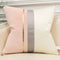 Avigers 22 x 22 Inches Pink White Gold Leather Striped Patchwork Velvet Cushion Case Luxury Modern Throw Pillow Cover Decorative Pillow for Couch Living Room Bedroom Car