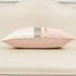 Avigers 22 x 22 Inches Pink White Gold Leather Striped Patchwork Velvet Cushion Case Luxury Modern Throw Pillow Cover Decorative Pillow for Couch Living Room Bedroom Car