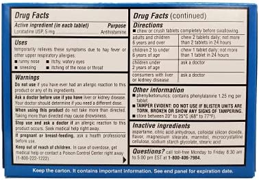 Rite Aid Children's Non-Drowsy Allergy Relief Chewable Tablets, Grape Flavor, Loratadine, 5 mg - 30 Count | Children's Allergy Medicine | Allergy Medication Tablets for Kids
