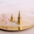 GemeShou Metal Gold 2pcs Set Finger Ring Display Holder Wedding Single Ring Display Cone Stand Jewelry Photography Hand Decor?Gold Ring Holder 2pcs Height 2" and 3.1"?