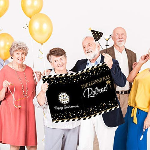 Retirement Party Decorations Jumbo Greeting Farewell Card Guest Book Happy Retirement Party Supplies Gifts for Office Men Women Co-Worker -The Legend Has Retired Card 14 x 22 Inches