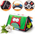 teytoy Tummy Time Floor Mirror with Crinkle Cloth Book and Teethers, High Contrast Black and White Baby Toys, Developmental Montessori Sensory Crawling Toy for Newborn Infant Toddler 0 3 6 Months Gift