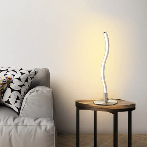 DLLT Spiral Design LED Table Lamp, Modern Desk Lamp Warm White 3000K Bedside Lamps of Metal Base, 1.52m Cable 6W 350LM Nightstand Lamps for Bedroom, Office, Living Room, Home Decor