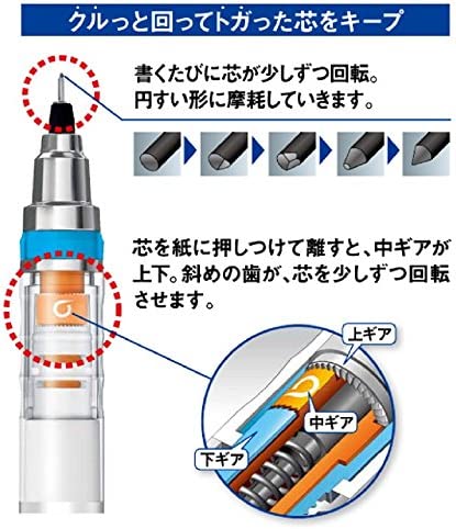 uni Kurutoga Mechanical Pencil Standard, 0.5mm, Baby Pink (M54501P.68)