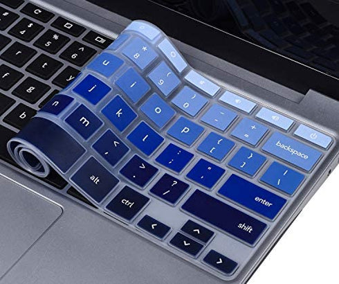 Keyboard Cover for Samsung Chromebook Plus V2 12.2"/ Samsung Chromebook 4+ 15.6" XE350XBA-K01US XE350XBA-K03US XE350XBA-K05US/Chromebook 4 11.6" XE310XBA-K01US XE310XBA-K02US, Gradual Blue