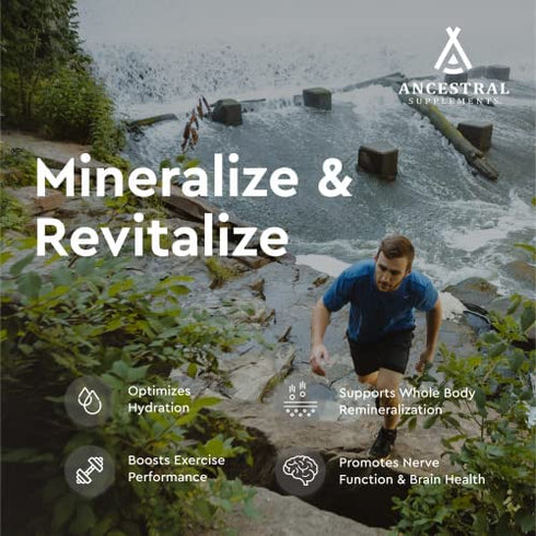 Ancestral Minerals & Electrolytes - Supports Optimal Hydration, Athletic Performance, Digestion, and Remineralization (30 Day Supply)