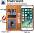 KUDEX iPhone 7 Plus Wallet Case for Women,iPhone 8 Plus Case, Flip Leather Shockproof Magnetic Zipper Pocket Wallet Purse Case w/Stand Card Slot Holder Wrist Strap for iPhone 7 Plus/8 Plus (Brown)