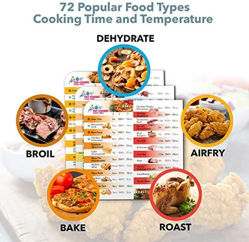 Air Fryer Magnetic Cheat Sheet for Instant Pot Air Fryer, Instapot Air Fryer Accessories Cooking Times Chart, Airfryer Frying Quick Reference Guide Kitchen Cookbook Magnets ( White )