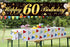 Happy 60th Birthday Banner,Birthday Party Sign Backdrop Banner For Men Women Cheer to 60 Years,Durable Black&Gold Glitter Birthday Sign Yard Sign For 60th Birthday Party Decoration Supplies(60 Black)