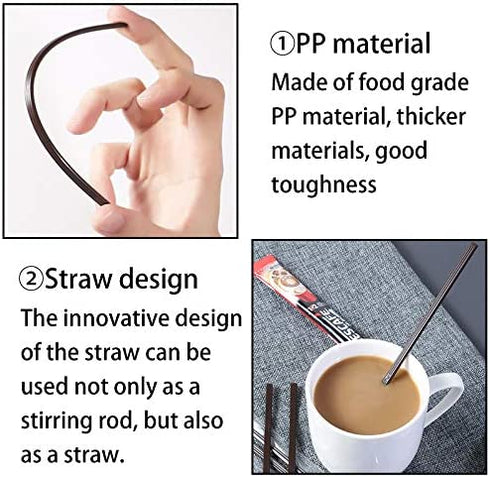 Coffee Stirrers Sticks 400 Individually Wrapped 6.7in?Disposable coffee straw stirring rod?Coffee Straw?Disposable Plastic Drink Stirrer Sticks Health and Safety Three-hole coffee straw
