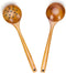 14 inch Large Wood Cooking Spoon Set of 2 Handmade Wooden Slotted Spoon with Holes & Best Wood Ladle Spoon for Cooking Long Handle Spoons Big Soup Ladles Wooden Deep Serving Spoons