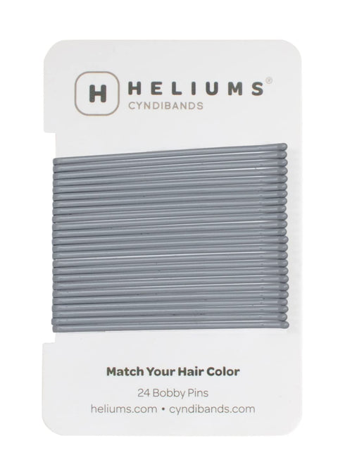 Heliums Gray Extra Long Bobby Pins, 2.5 Inch Straight, Easier Open, Gentle to Medium Hold - 24 Count