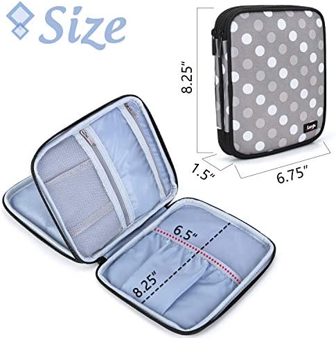 Luxja Carrying Bag Compatible with Cricut Pen Set and Basic Tool Set, Double-Layer Organizer Compatible with Cricut Accessories (Bag Only), Gray Dots
