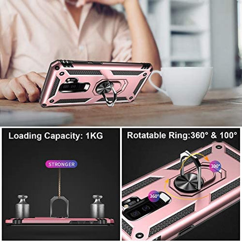 LUMARKE Galaxy S9+ Plus Case,Pass 16ft Drop Test Military Grade Heavy Duty Cover with Magnetic Kickstand Compatible with Car Mount Holder,Protective Phone Case for Samsung Galaxy S9 Plus Rose Gold