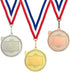 Juvale 3-Piece Award Medals Set, Table Tennis Gold, Silver, Bronze Medals for Ping Pong Games, Competitions, Party Favors, 2.3 Inches in Diameter with 32-Inch Ribbon