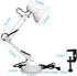 Gupuzm Led Desk Lamp with Clamp - Swing Arm Desk Lamp with 5 LED Cold Light Bulbs 6500K - Folding Table Lamp?Used for Office, Work, Study, Dormitory Reading and Eye Protection Desk Lamp (White)
