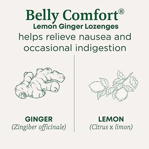Traditional Medicinals Organic Belly Comfort Lemon Ginger Lozenges - Nausea Relief - 30 Count (Pack of 1)
