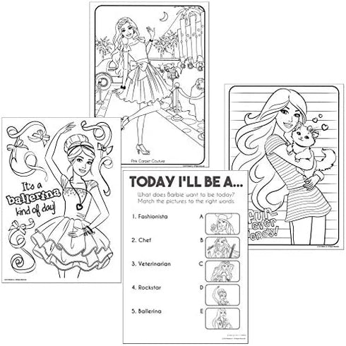 Lazy Days Barbie Live Life with Love Coloring and Activity Book - 96 Pages