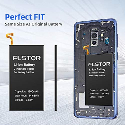 Battery for Galaxy S9 Plus,3800mAh Li-ion Replacement Battery for Samsung Galaxy S9 Plus SM-G965 EB-BG965ABA G965U G965F G965W Spare Battery with Repair Tool Kit