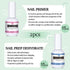 TOMICCA Nail Dehydrator and Primer, Professional Acid Free Natural Nail Prep Dehydrator, Fast Air Dry Superior Bonding Primer Set for Acrylic Powder and Gel Nail Polish 15Ml/0.52 oz