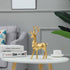 Nordic Resin Geometric Elk Sculpture Sitting Standing Deer Statues Christmas Reindeer Home Decor for Living Room TV Cabinet Wine Cabinet Gifts 2 PCS (Gold)