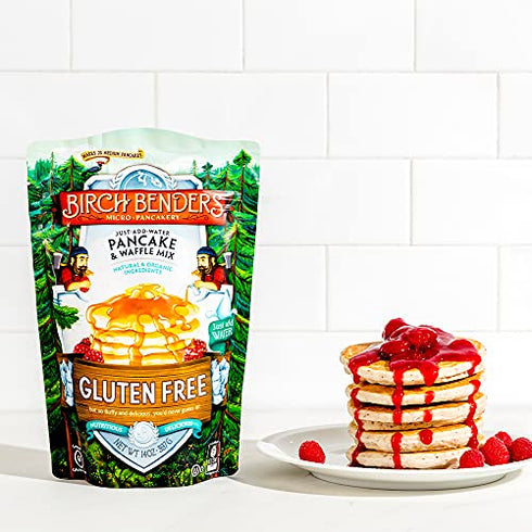 Gluten-Free Pancake and Waffle Mix by Birch Benders, Made with Brown Rice Flour, Potato, Cassava, Almond, and Cane Sugar, Family Pack, Just Add Water, 14 Ounce (1-pack)