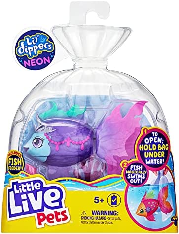 Little Live Pets - Lil' Dippers: Princessa | Interactive Toy Fish, Magically Comes Alive in Water, Feed and Swims Like A Real Fish, Multicolor, Princessa Season 3
