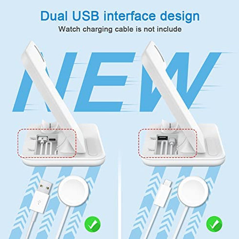 WAITIEE Wireless Charger 3 in 1, 15W Fast Charging Station for Apple iWatch 6/5/4/3/2/1,AirPods Pro, Compatible with iPhone 14/13/12/Pro Max/11 Series/XS Max/XR/XS/X/8/8 Plus/Samsung Galaxy (White)