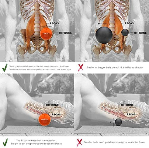 Aletha - Hip Flexor Release Ball | Massage Ball for Pain Relief and Muscle Therapy (Orange)