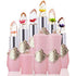 Flower Lip Gloss Crystal Jelly Lipstick, 6 Packs Long Lasting Nutritious Lip Balm Lips Moisturizer Magic Temperature Color Change Lipgloss (pink)