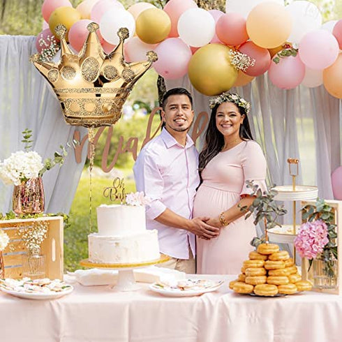 3 Pcs Crown Balloons Gold Foil - Crown Shape Balloons Halloween Decoration Foil Christmas Balloons - Anniversary Balloons Princess Birthday Decorations Happy Birthday Balloon Party Supplies LIGHTNIN