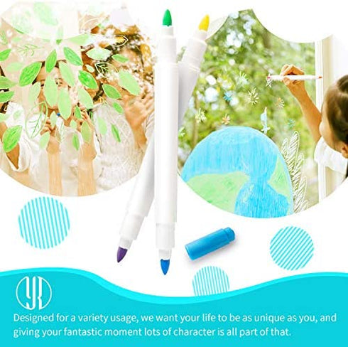 YR Dual Sided Neon Pens For Light Up LED Board, Neon Markers Applicable For Draw, Sketch, Create, Doodle, Art, Write, Learning Tablet, 6 Packs