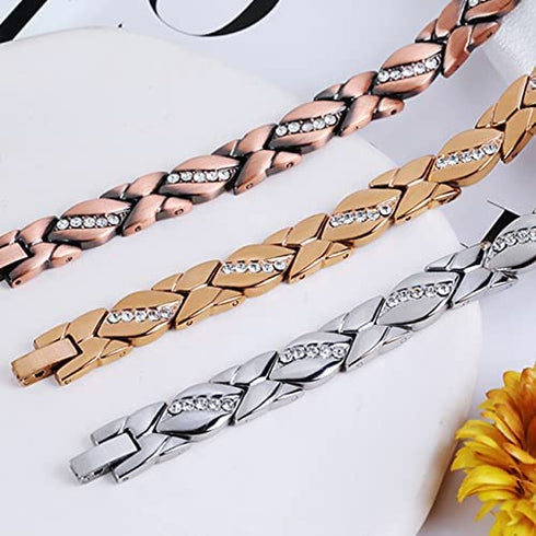 Jecanori Copper Bracelets for Women,Magnetic Crystal Bracelets for Women with 3500 Gauss Magnets,99.9% Pure Copper Bracelets,Christmas Jewelry Gift with Adjust Tool