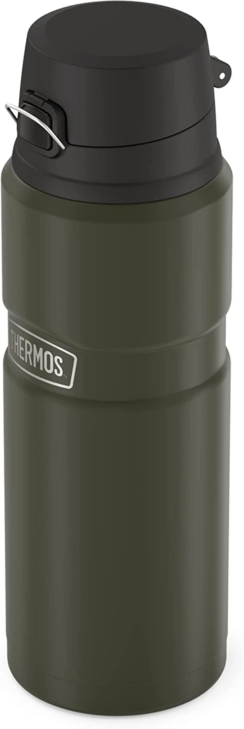 THERMOS Stainless King Vacuum-Insulated Drink Bottle, 24 Ounce, Matte Green