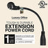 1 Foot Extension Cord - Flat Plug Space Saver Short Cable, Three Prong, 16 AWG Thickness - By Luxury Office (1)