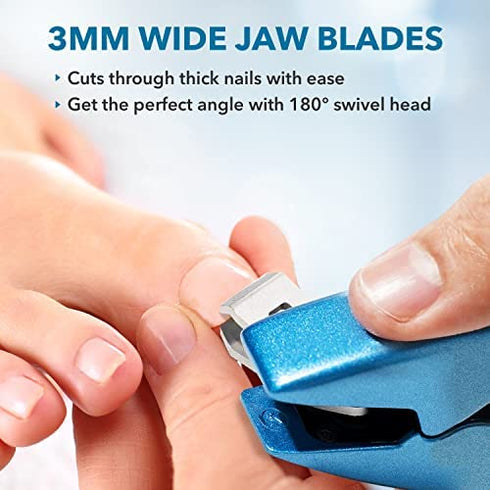 Clipperpro 2.0 Toenail Clipper - Heavy-Duty Thick Toenail Clippers | Ergonomic Handle Clipper for Seniors | Large Clippers with Surgical Grade-Steel Blades (Blue Edition)