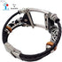 Smatiful Fancy Bands (Small Mediume Large xl are Ok) with Stainless Steel Clasp and Gunmetal Parts for Women and Men, Leather Band for Apple Watch (Series 1,2,3,4,5,6,7 SE) 42mm 44mm,Classic Black