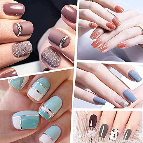 Fake Nails 500PCS Short Square Nail Tips Half Cover French Acrylic Nails