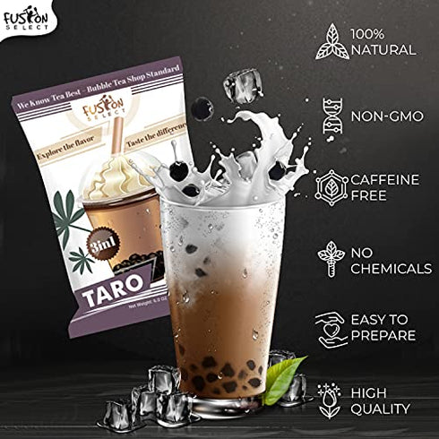 Fusion Select Bubble Tea Mix - Flavored 3-in-1 Drink Powder with Cream & Sugar - Instant Pre-Mixed Beverage for Hot or Cold Blends & Yummy Frappes - 6 oz. Pack, Made in Taiwan (Milk Tea)