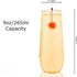 24 Pack Stemless Plastic Champagne Flutes 9 Ounce | Unbreakable Disposable Clear Toasting Glasses | Shatterproof Recyclable for Wedding/Party (PET)