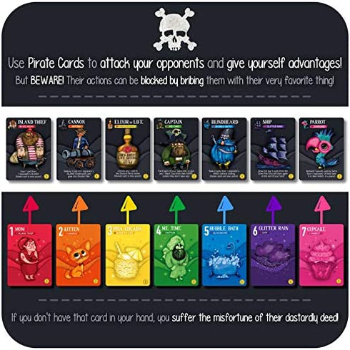 Rainbow Pirates Card Game - New! - Fun 2-5 Player Family-Friendly Party Games for Adults, Teens & Kids
