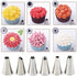 GEMLON Disposable Icing Piping Bags and Tips Set, 100Pcs 12 Inch Clear Plastic Pastry Bags Icing Piping Bags, Cookies&Cupcake&Cake Decorating Tool Supplies with Frosting Bags&6 Tips&2 Couplers&2 Ties