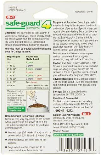 8 In 1 Safe Guard Canine DeWormer for S Dogs, 1-Gram