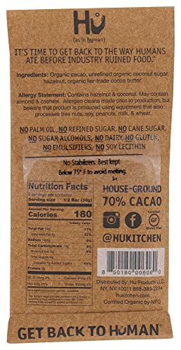 Hu Kitchen, Bar Chocolate Hazelnut Praline, 2.1 Ounce